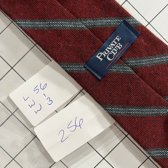 Sleek Striped Mens Tie Private Club Brand - Picture 4 of 4